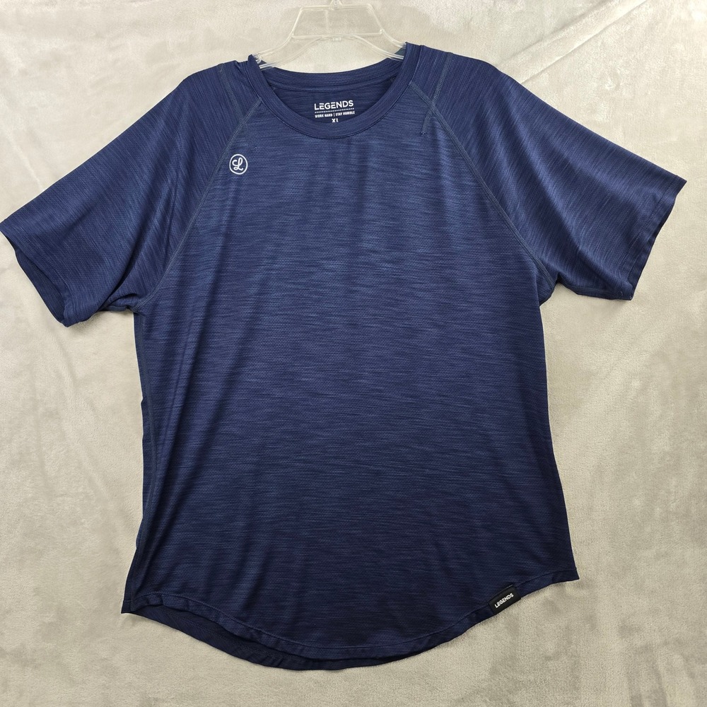 Legends Apparel‎ Mens XL Navy Blue Heather Short Sleeve Training Tee Shirt